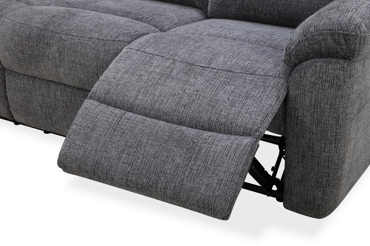 Sofa 3-2-1 KW 2028 dunkelgrau Microfaser KW 2028 - schwarz/dunkelgrau