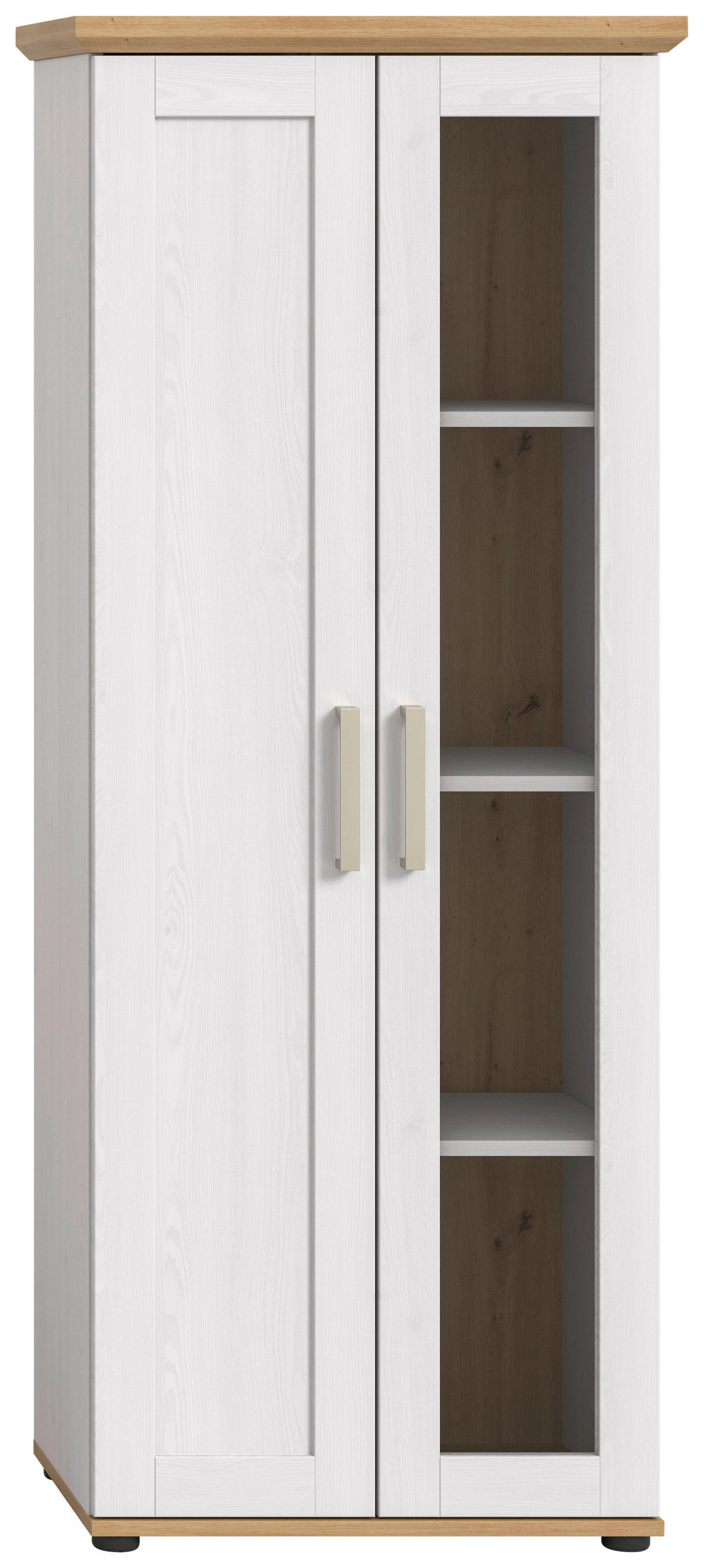 Vitrinenschrank VERONA Lärche Nachbildung Eiche Nachbildung B/H/T: ca. 64x161x37 cm VERONA - Eiche/Lärche (64,00/161,00/37,00cm) - xonox.home