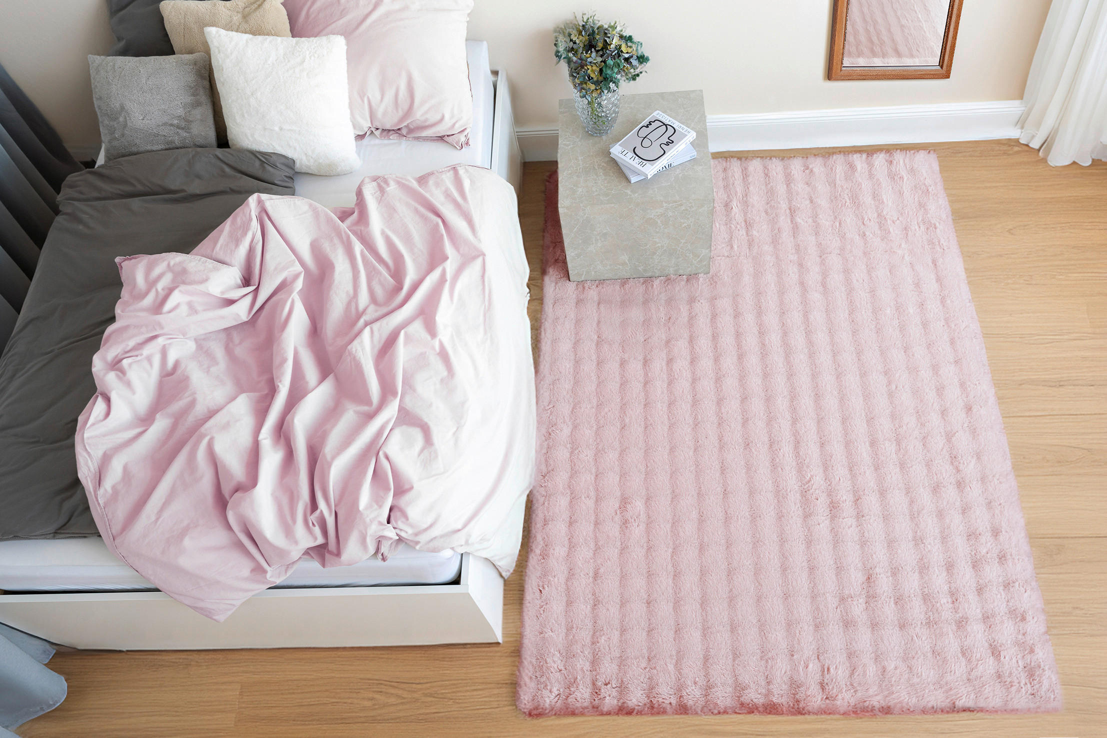 Thumbnail - Padiro Hochflorteppich Hailey 125 rosa B/H/L: ca. 120x3x160 cm