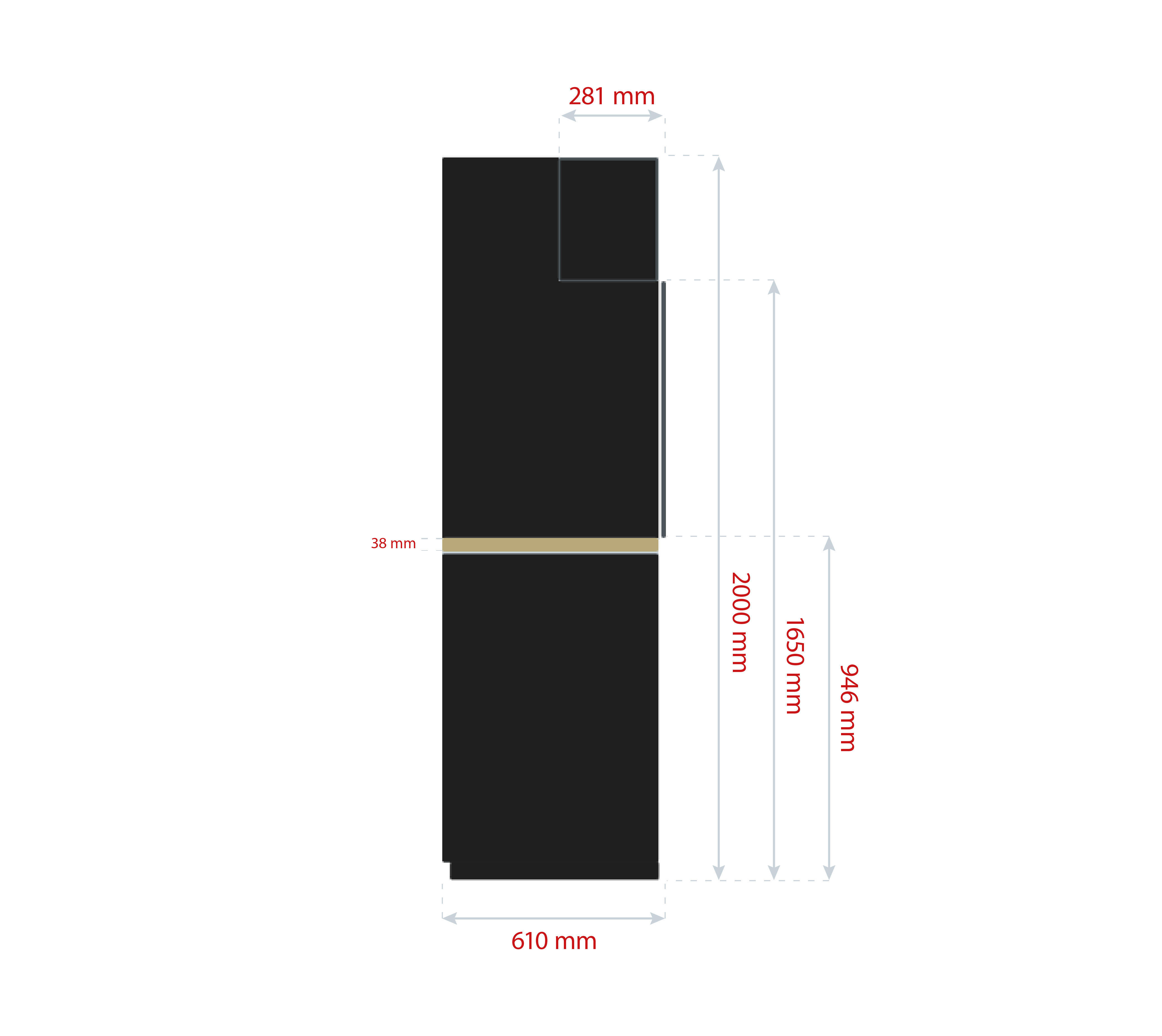 Werkzeugschrank EOS Blackline schwarz B/H/L: ca. 228x200x61 cm EOS Blackline - schwarz (61,00/228,00/200,00cm) - Feistos