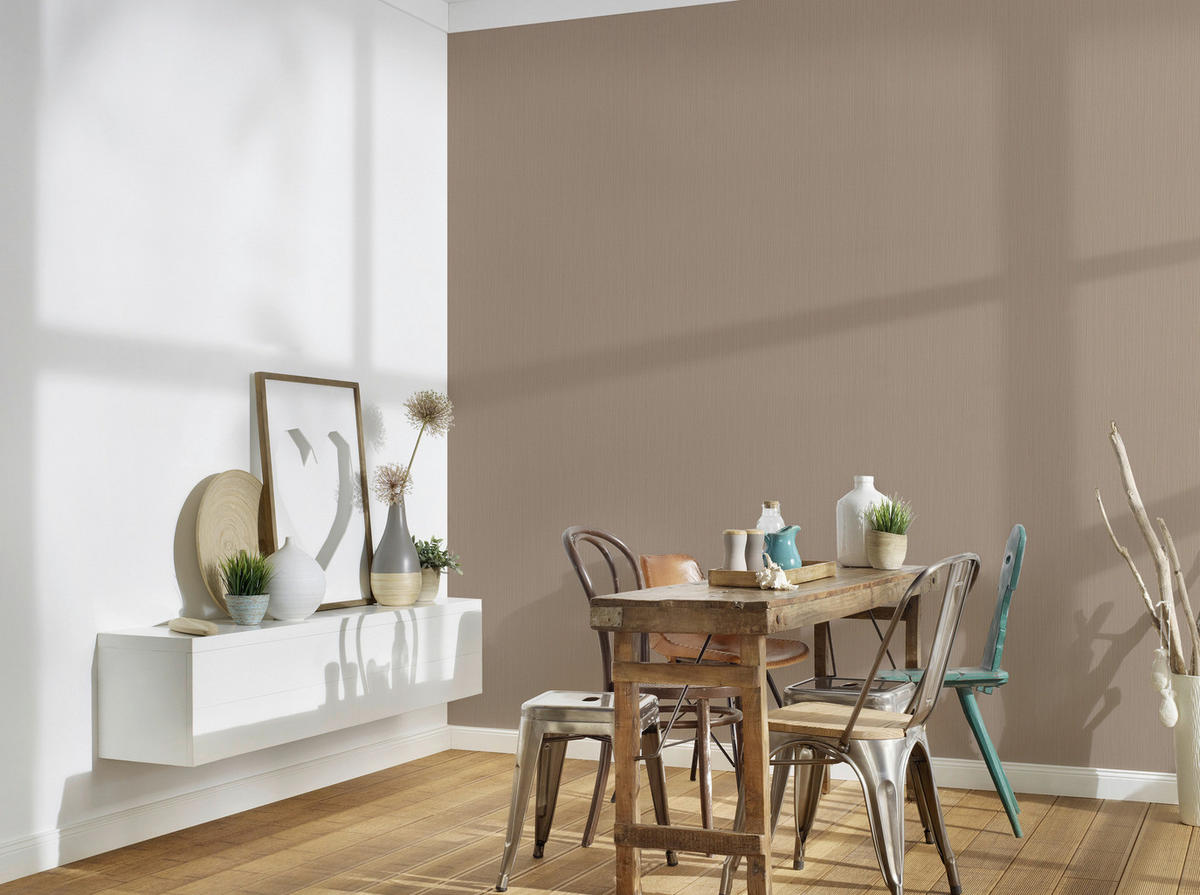 A.S.Creation Vliestapete Attractive Uni braun B/L: ca. 53x1005 cm Attractive - braun (53,00/1005,00cm) - A.S.Creation