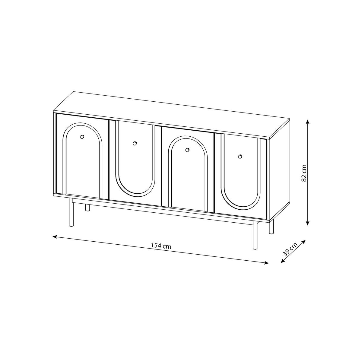 Kommode MAZOMA Eiche Kaschmirgrau Nachbildung gold Optik B/H/T: ca. 154x82x39 cm MAZOMA - gold/Eiche (154,00/82,00/39,00cm) - WIPMEB