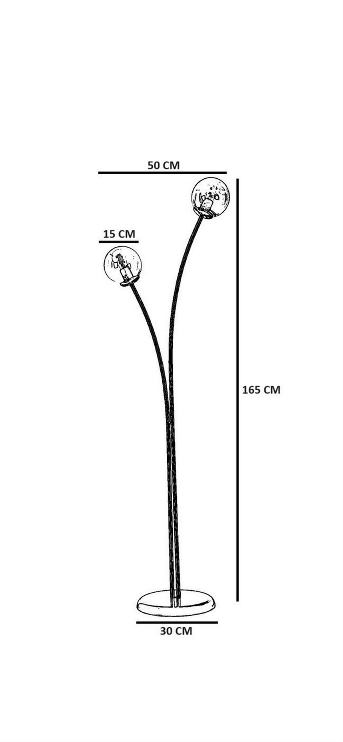Opviq Stehleuchte schwarz weiß Metall Glas B/H/L: ca. 30x165x50 cm E27 1 Brennstellen Stehleuchte_8817-4 - weiß/schwarz (50,00/30,00/165,00cm) - Opviq