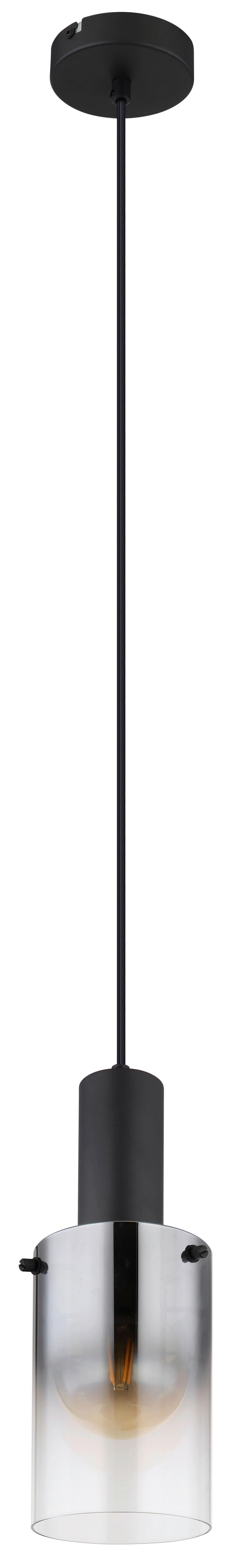 Pendelleuchte schwarz Glas Metall H/D: ca. 150x12,5 cm E27 1 Brennstellen Florentina - schwarz (12,50/150,00cm)