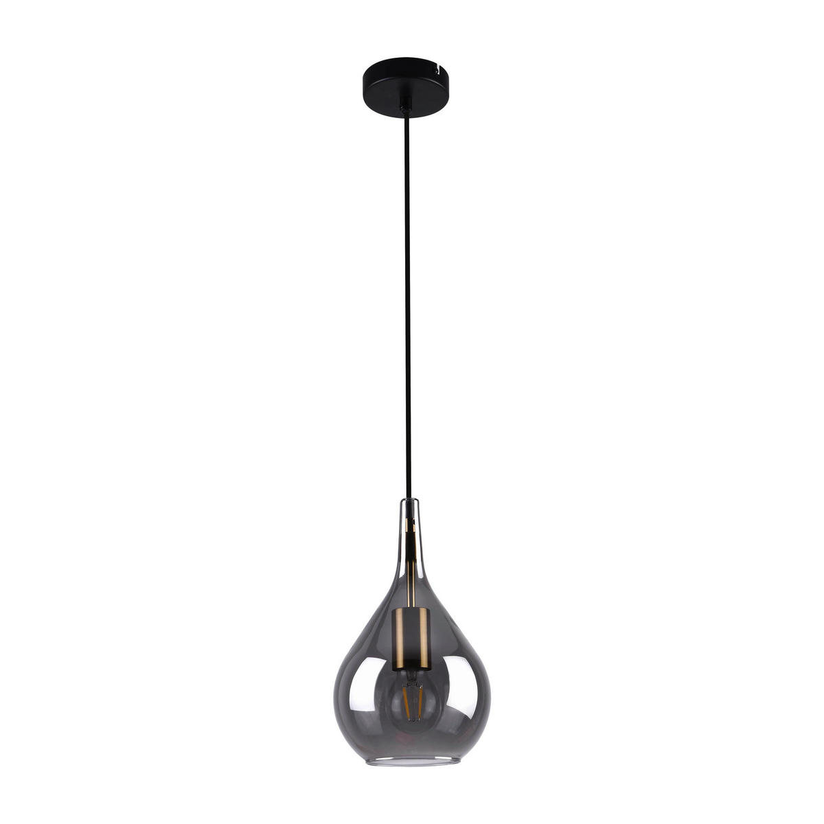 Näve Leuchten Pendelleuchte schwarz Glas Metall B/H/T/D: ca. 20x150x20x20 cm E27 1 Brennstellen GOTA - schwarz (20,00/150,00/20,00cm) - Näve Leuchten