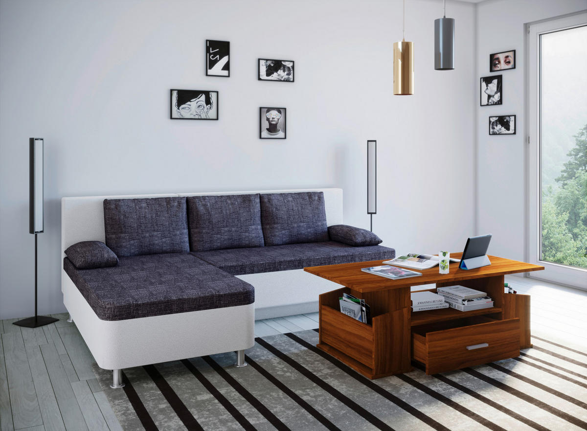 Couchtisch Junata nussbaum Nachbildung B/H/T: ca. 110x44x52 cm Junata - nussbaum (110,00/44,00/52,00cm) - VCM Möbel