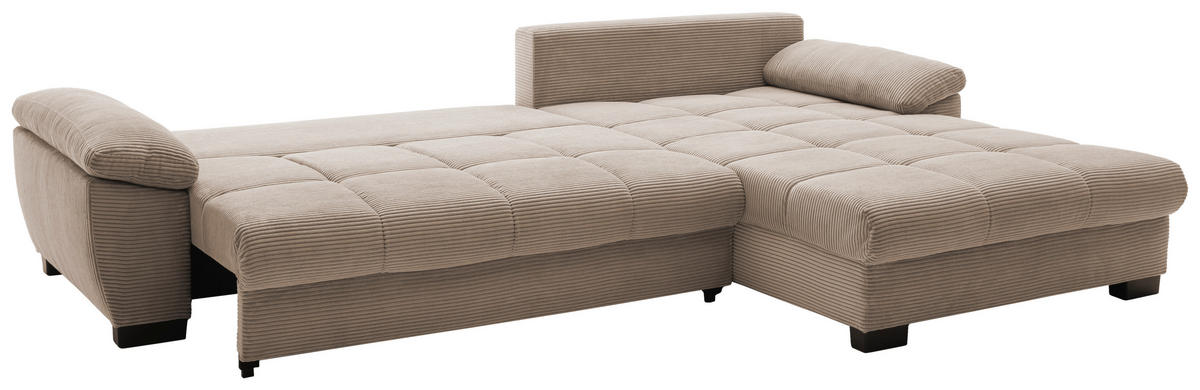 Ecksofa Cancun taupe Microfaser B/H/T: ca. 323x88x211 cm Cancun - schwarz/taupe (323,00/88,00/211,00cm)