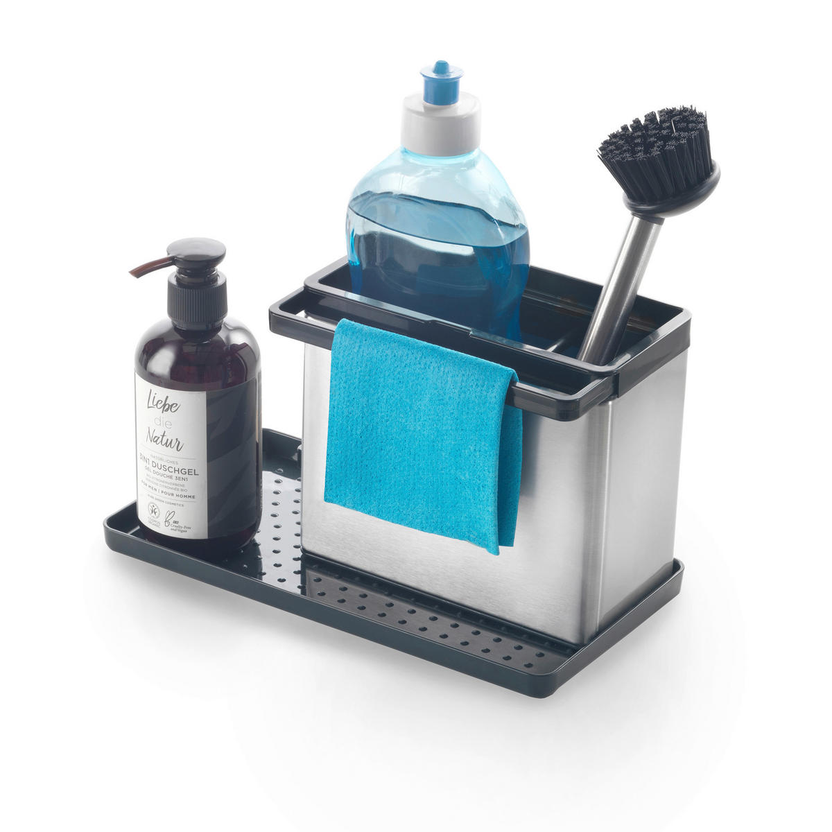 Metaltex Spülbecken-Organizer Tidytex silber Edelstahl B/H/T: ca. 24x14x13 cm Tidytex - silber/grau (24,00/14,00/13,00cm) - Metaltex