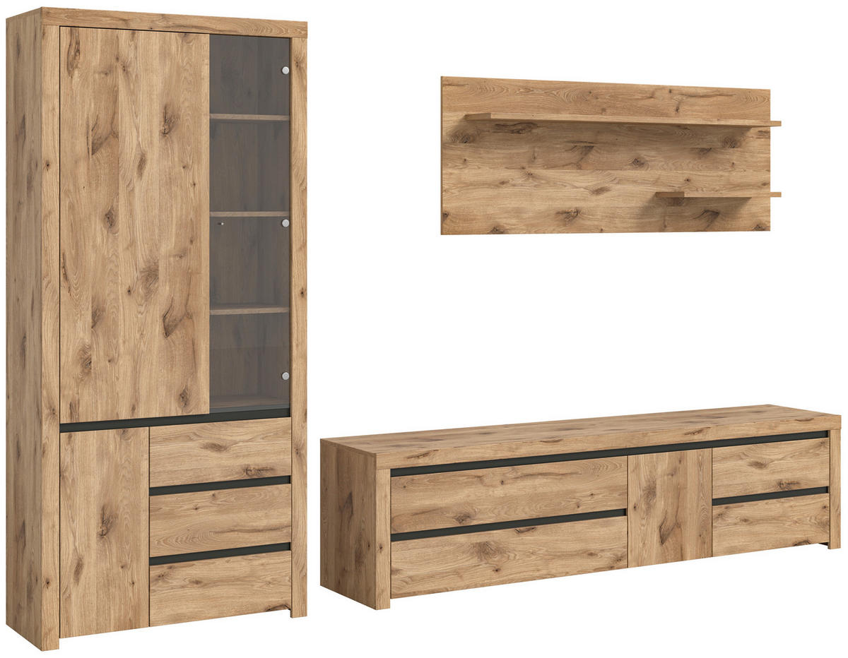 Wandboard Woody Nox Oak Nachbildung B/H/T: ca. 160x60x20 cm Woody - (160,00/60,00/20,00cm)