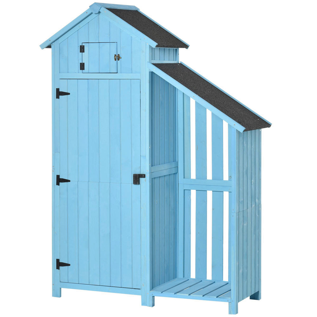 Outsunny Gartenhaus blau B/H/L: ca. 130x180x54,5 cm Gartenhaus - blau (54,50/130,00/180,00cm) - Outsunny