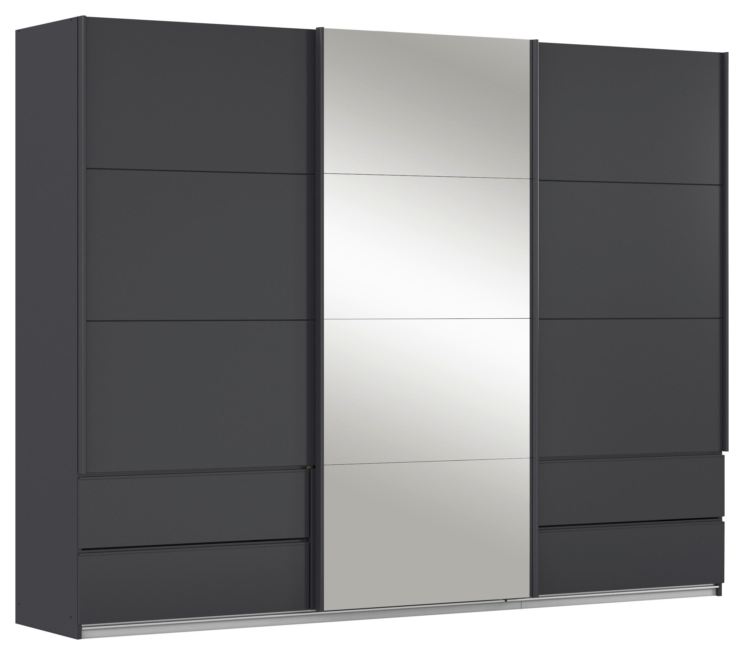 Schwebetürenschrank Elara grau B/H/T: ca. 271x210x62 cm Elara - grau (271,00/210,00/62,00cm)