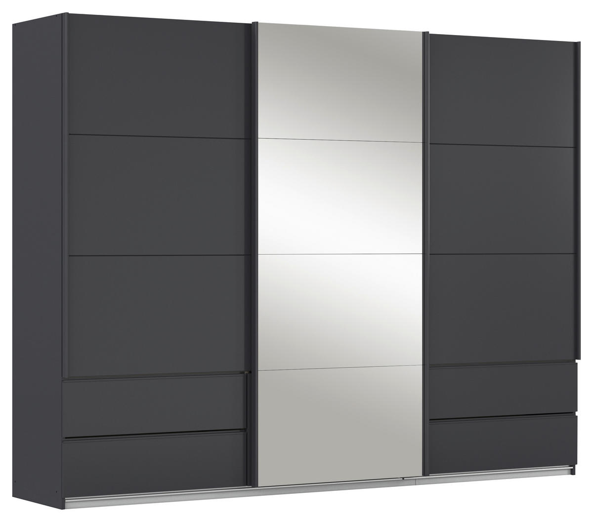 Schwebetürenschrank Elara grau B/H/T: ca. 271x210x62 cm Elara - grau (271,00/210,00/62,00cm)