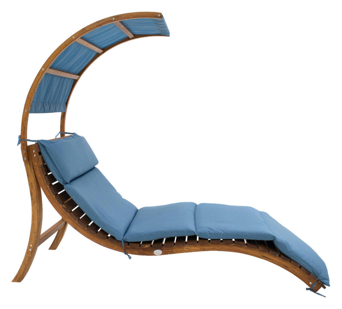 AXI Gartenliege Salina braun Holz B/H/L: ca. 75x150x186 cm Salina - braun/blau (186,00/75,00/150,00cm) - AXI