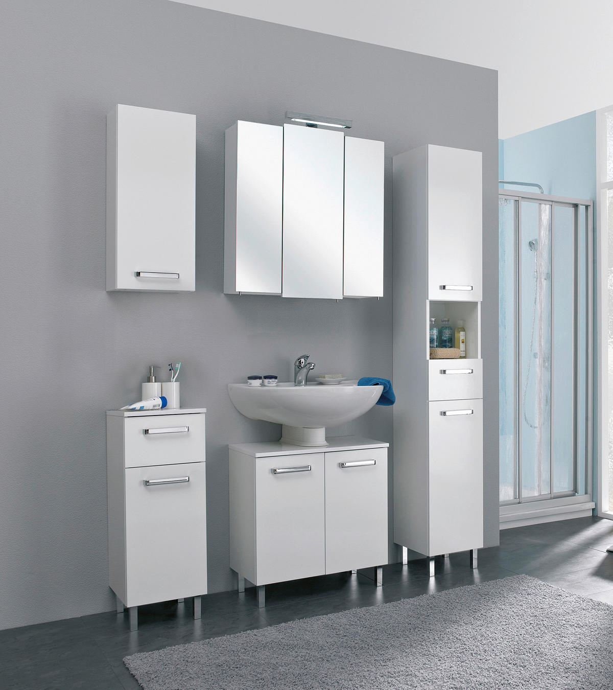 Badezimmer-Set Quickset 312 weiß glanz B/H/T: ca. 120x200x33 cm Quickset 312 - weiß (120,00/200,00/33,00cm) - Pelipal
