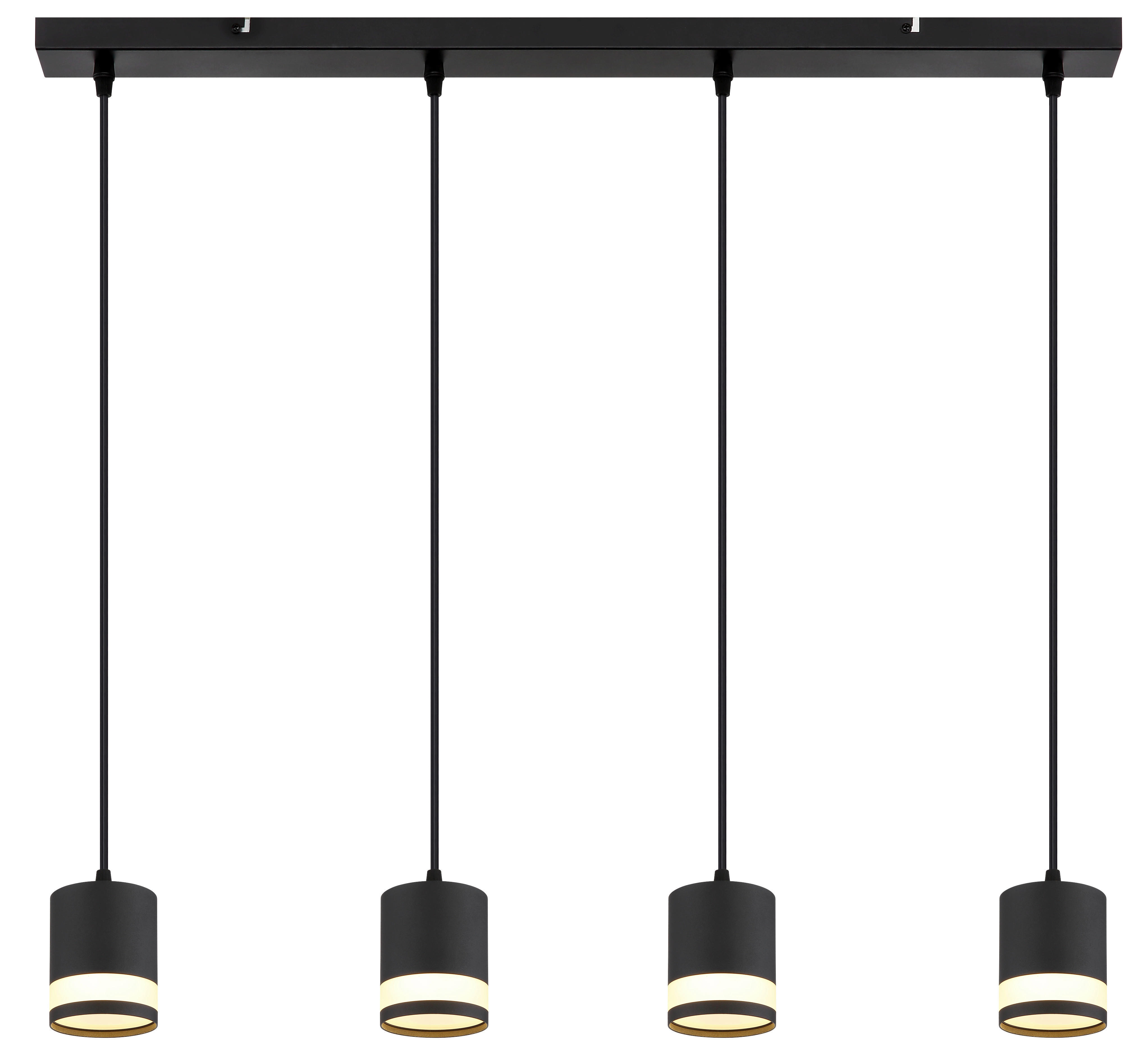 GLOBO Hängeleuchte Opal schwarz Kunststoff Metall B/H/L: ca. 8,2x120x80 cm 4.0 Brennstellen Lucero - schwarz/Opal (80,00/8,20/120,00cm) - GLOBO