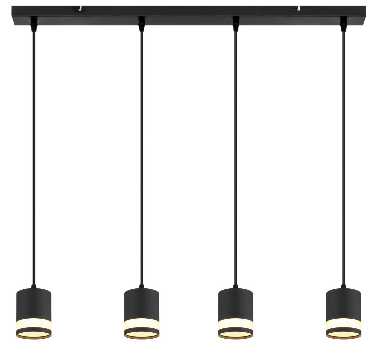 GLOBO Hängeleuchte Opal schwarz Kunststoff Metall B/H/L: ca. 8,2x120x80 cm 4.0 Brennstellen Lucero - schwarz/Opal (80,00/8,20/120,00cm) - GLOBO