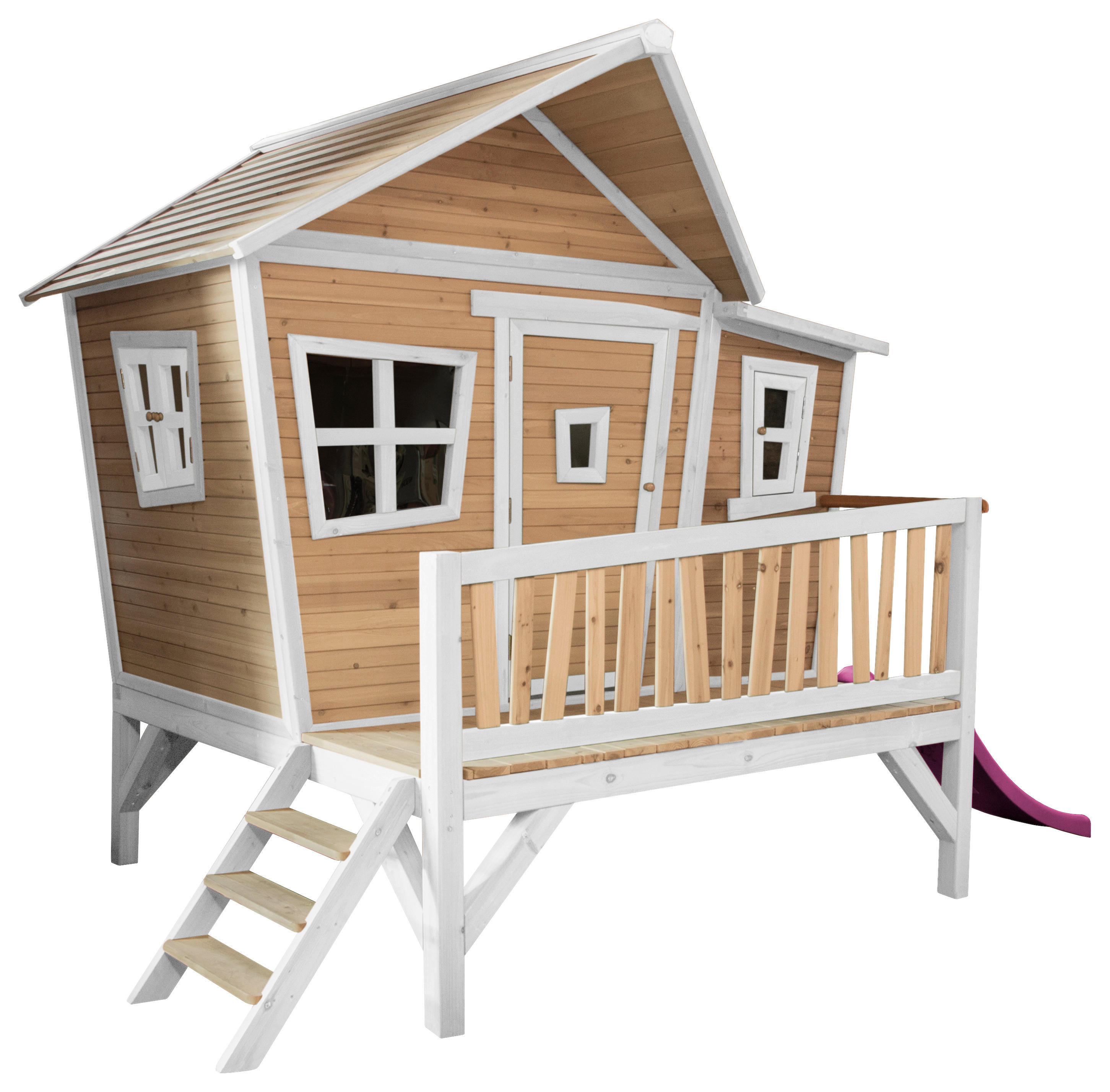 AXI Spielhaus Emma braun B/H/L: ca. 349x227x193 cm Emma - braun/lila (193,00/349,00/227,00cm) - AXI