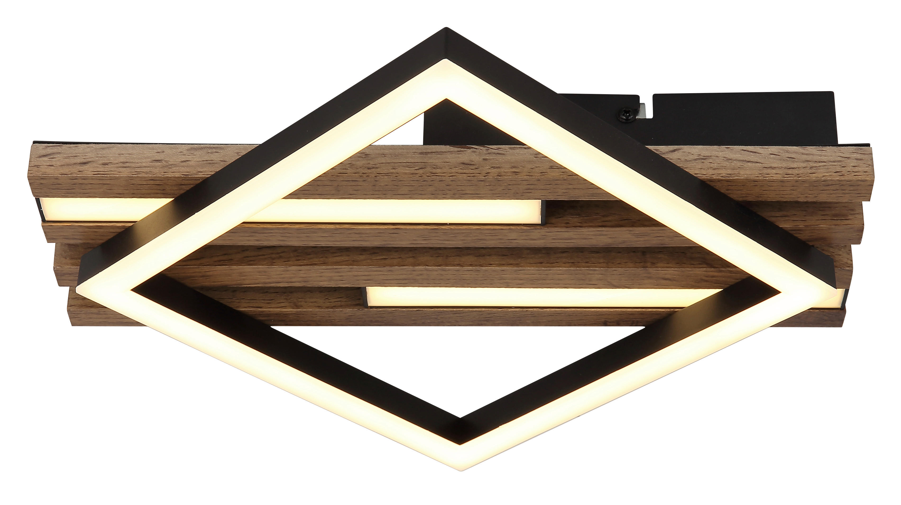 GLOBO LED-Deckenleuchte OBRIEN 67344D mattschwarz Opal Metall MDF Kunststoff B/H/L: ca. 33x7,5x31 cm 1 Brennstellen OBRIEN - Opal/mattschwarz (31,00/33,00/7,50cm) - GLOBO