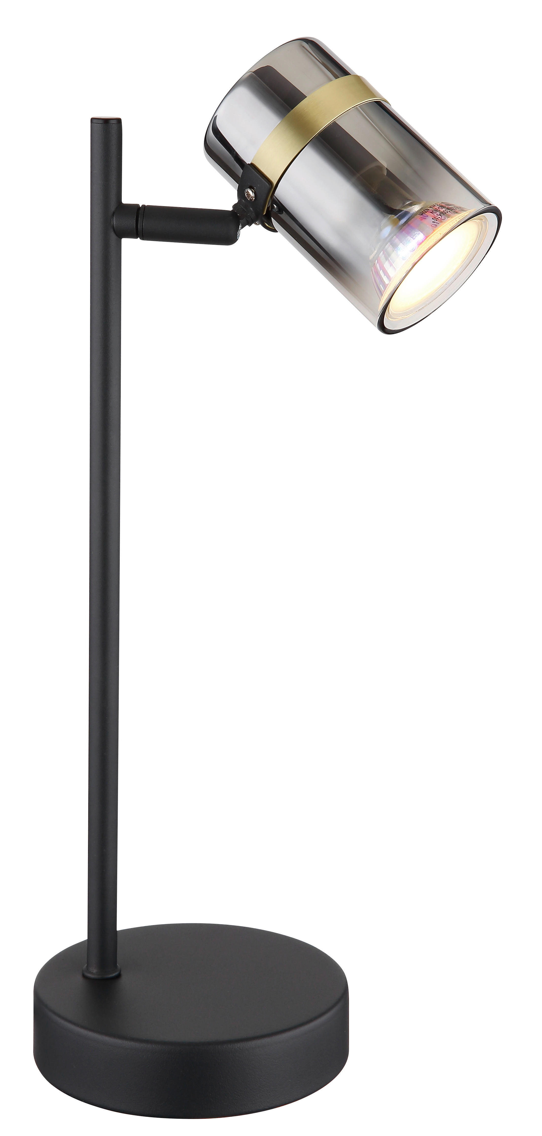 GLOBO Tischleuchte klar schwarz Metall B/H/T: ca. 12x35x13,2 cm GU10 1 Brennstellen TRABBY - klar/schwarz (12,00/35,00/13,20cm) - GLOBO