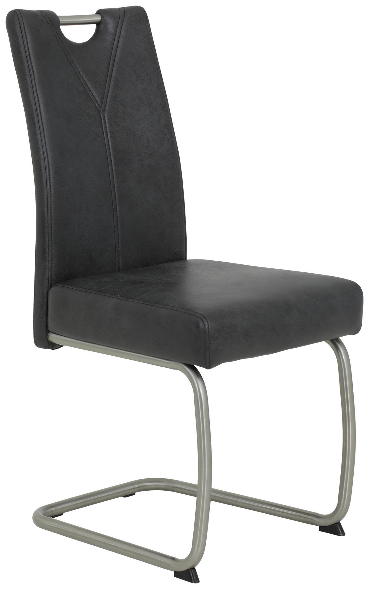 Schwingstuhl Sophie 2er Set anthrazit Vintage Microfaser B/H/T: ca. 43x99x58 cm Sophie 2er Set - anthrazit/Edelstahl (43,00/99,00/58,00cm) - Hela