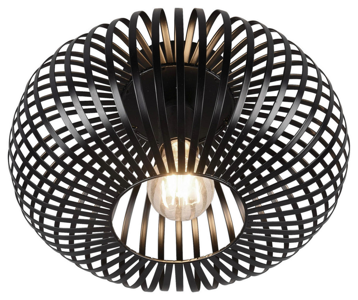 TRIO Deckenleuchte Johann 606903032 mattschwarz Metall H/D: ca. 18x30 cm 1 Brennstellen Johann - mattschwarz (30,00/18,00cm) - Trio