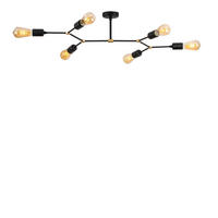 Opviq Deckenleuchte Sparrow schwarz Metall B/H/T/L/D: ca. 48x20x48x95x10 cm E27 6 Brennstellen Sparrow - schwarz (95,00/48,00/20,00cm) - Opviq