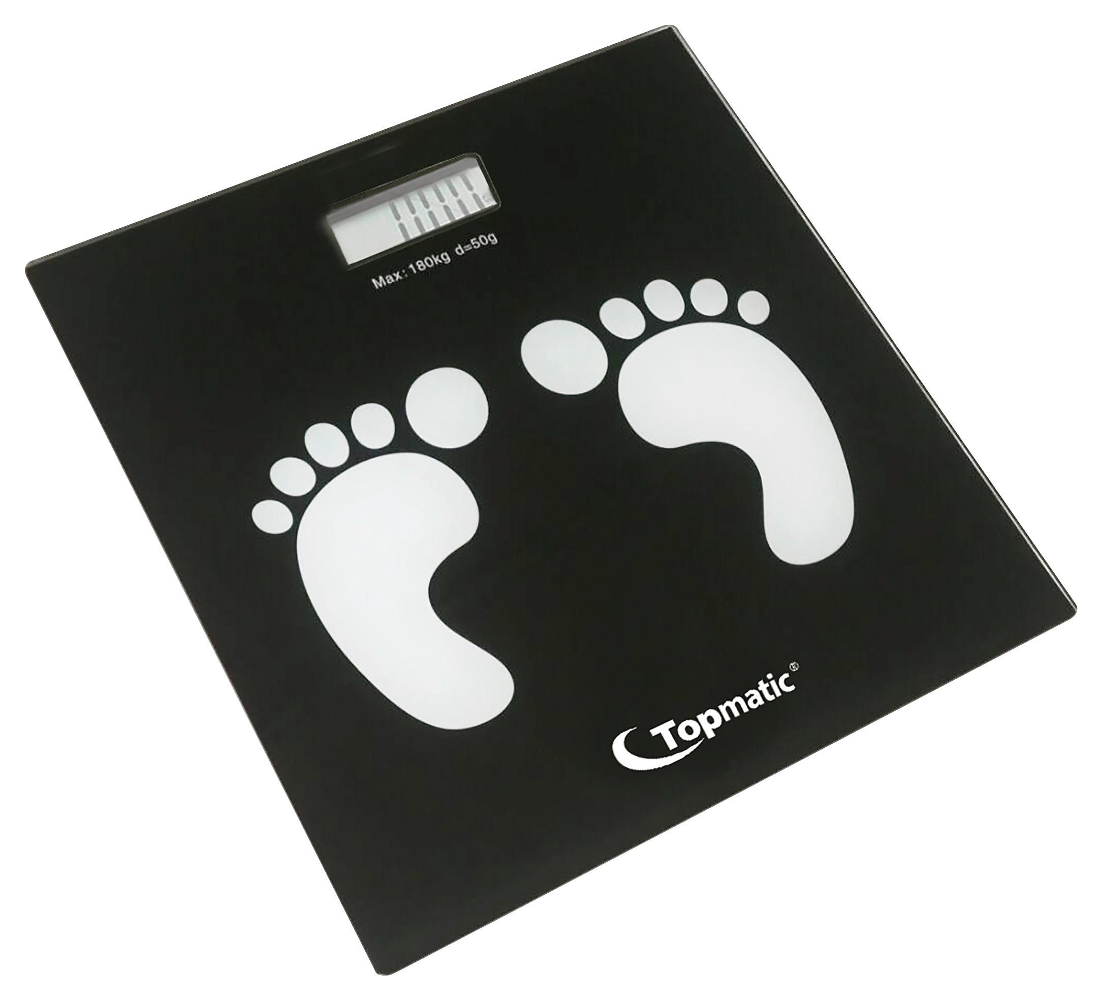 Topmatic Personenwaage schwarz Glas B/L: ca. 28x28 cm Digitale_Personenwaage PS-400.1 - schwarz (28,00/28,00cm) - Topmatic
