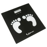 Topmatic Personenwaage schwarz Glas B/L: ca. 28x28 cm Digitale_Personenwaage PS-400.1 - schwarz (28,00/28,00cm) - Topmatic
