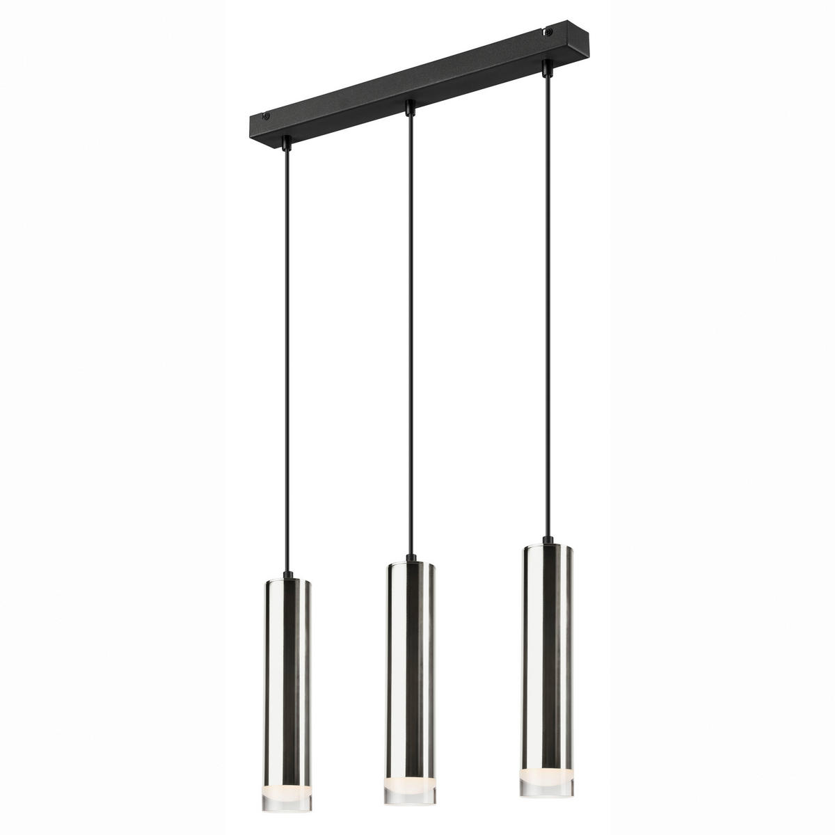 Lamkur Pendelleuchte schwarz Stahl B/H/L: ca. 8x90x50 cm E27 3 Brennstellen DIEGO - schwarz (50,00/8,00/90,00cm) - Lamkur