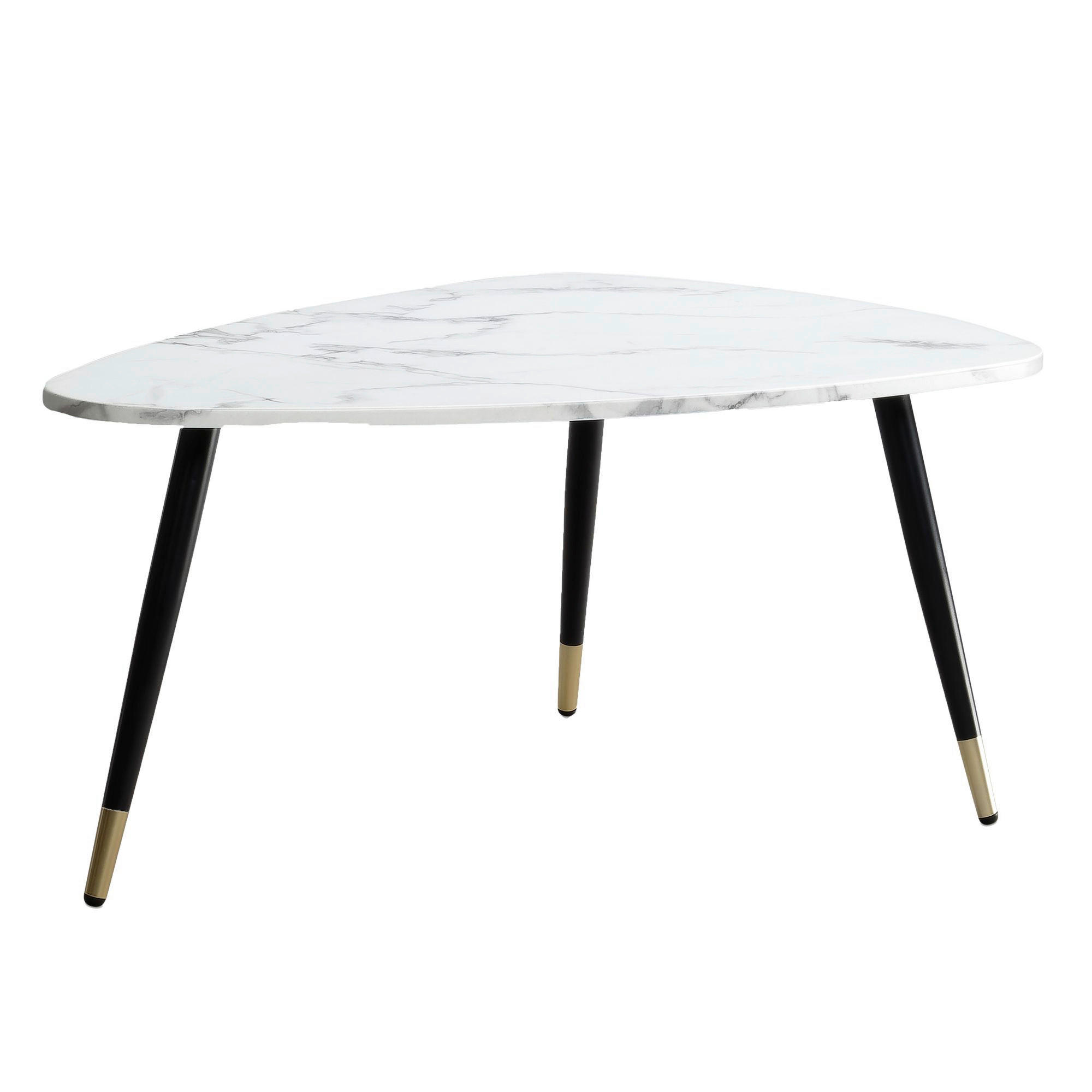Couchtisch weiß Marmor Optik B/H/T: ca. 90x41x60 cm Couchtisch - weiß (90,00/41,00/60,00cm) - Wohnling
