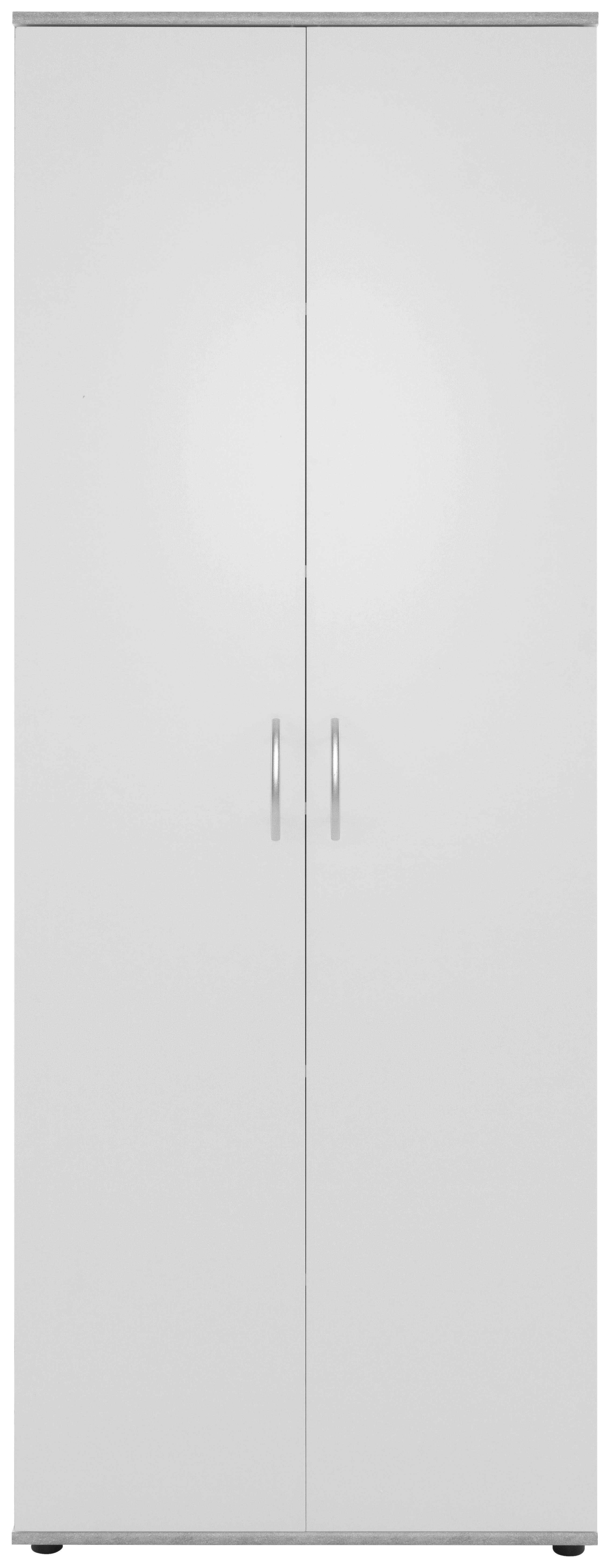 Mehrzweckschrank Andy 3 Beton Optik weiß B/H/T: ca. 70x187x34 cm