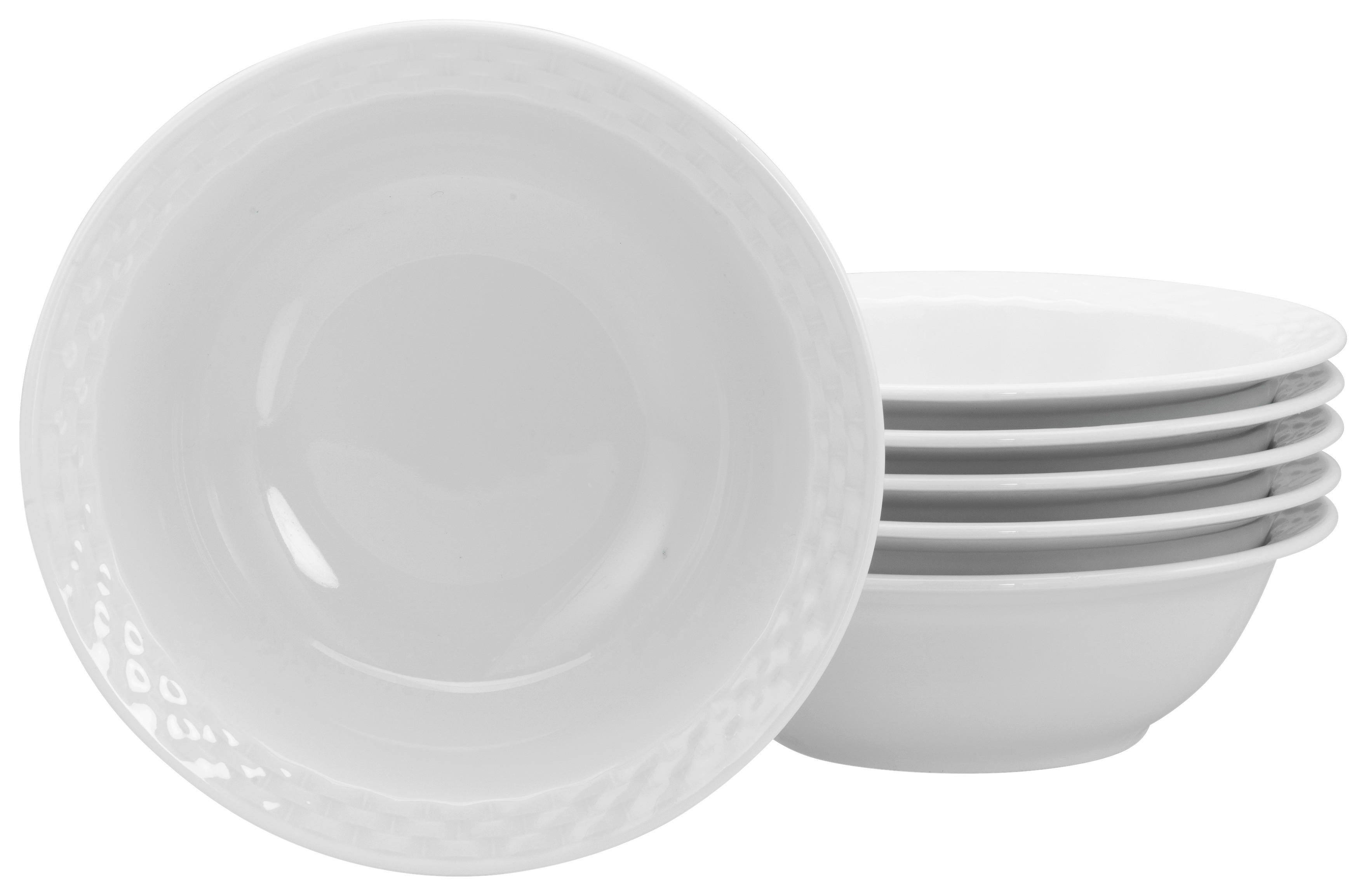 CreaTable Müslischale Polo weiß Porzellan 6 tlg. Polo - weiß - CreaTable