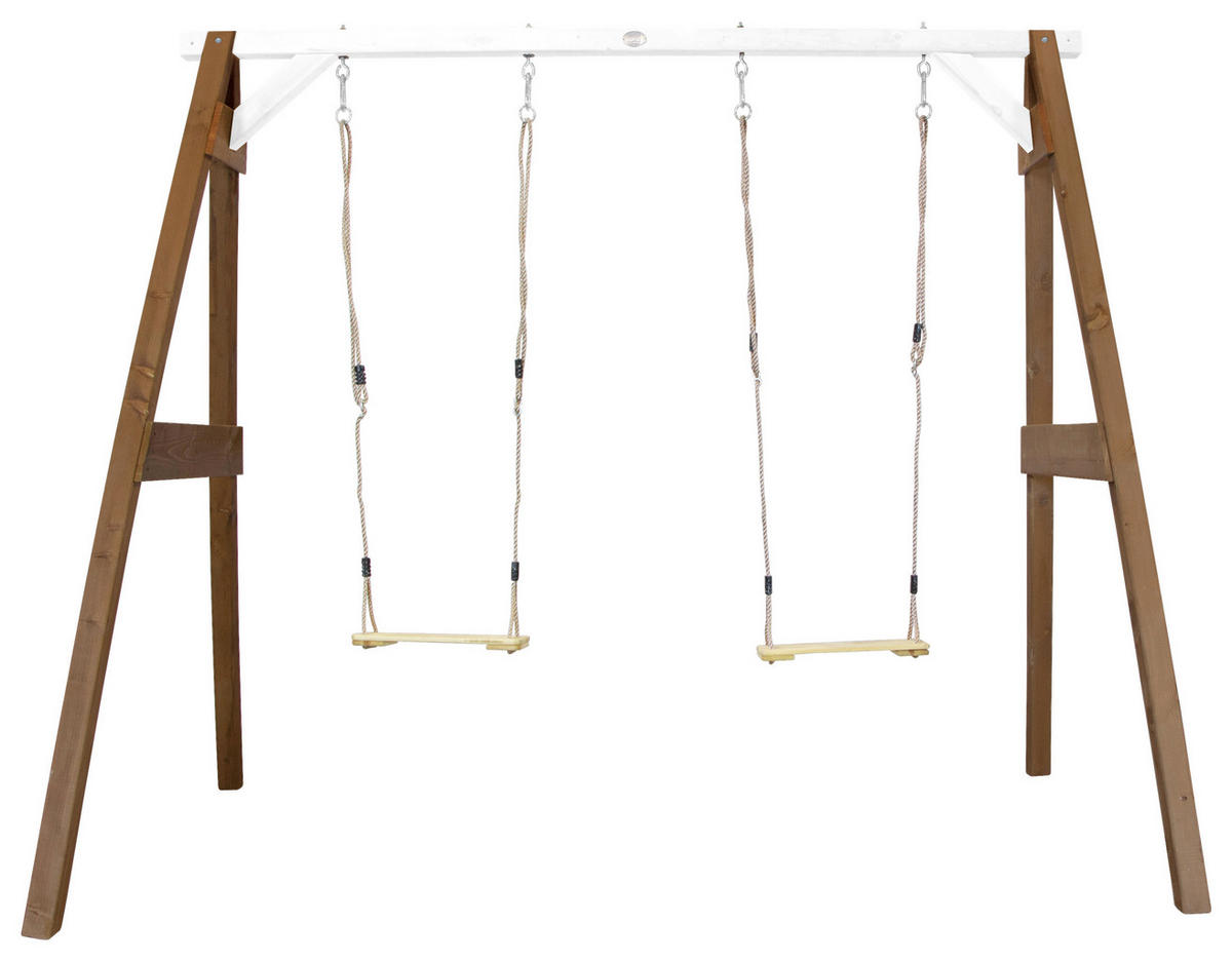 AXI Doppelschaukel braun B/H/L: ca. 254x207x160 cm Doppelschaukel - braun/weiß (160,00/254,00/207,00cm) - AXI