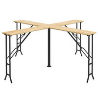 Outsunny Gartentisch natur Polypropylen B/H/L: ca. 240x240x105 cm Bierzelttisch - natur (105,00/240,00/240,00cm) - Outsunny