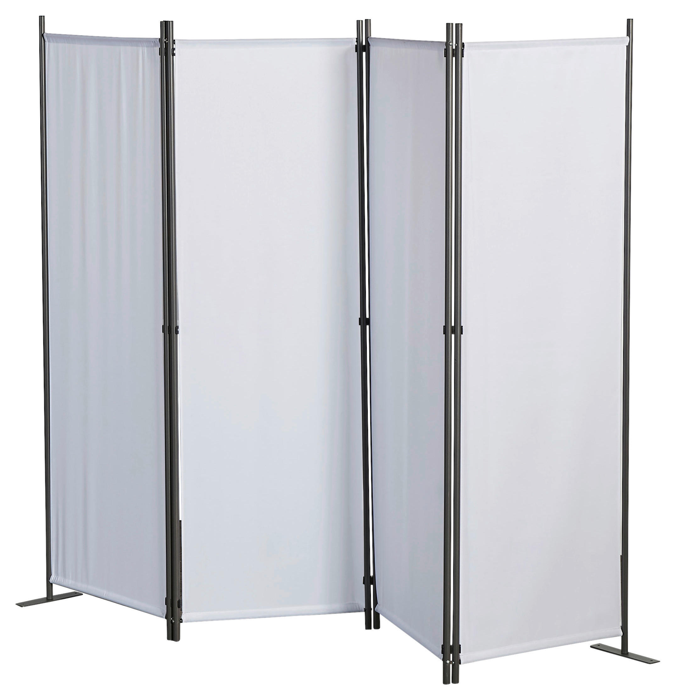 Grasekamp Paravent weiß Stahl H/L: ca. 170x225 cm Paravent_Sichtschutz_4tlg.weiß - weiß (225,00cm) - Grasekamp