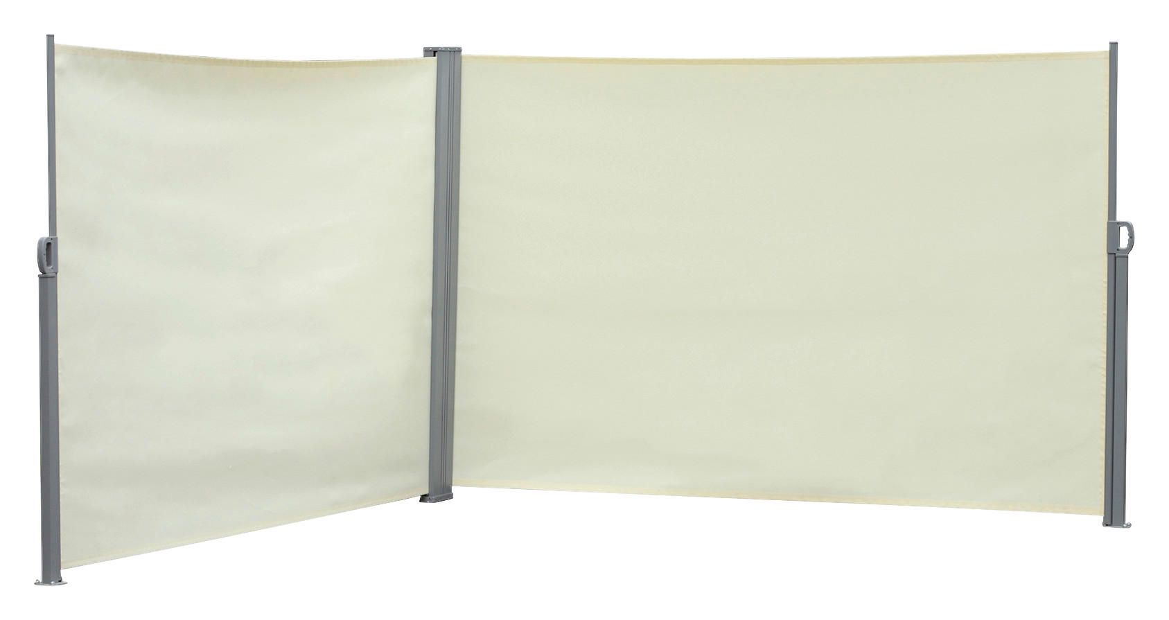 Outsunny Doppel-Seitenmarkise creme Metall H/L: ca. 80x600 cm Doppel-Seitenmarkise - weiß/creme (600,00cm)