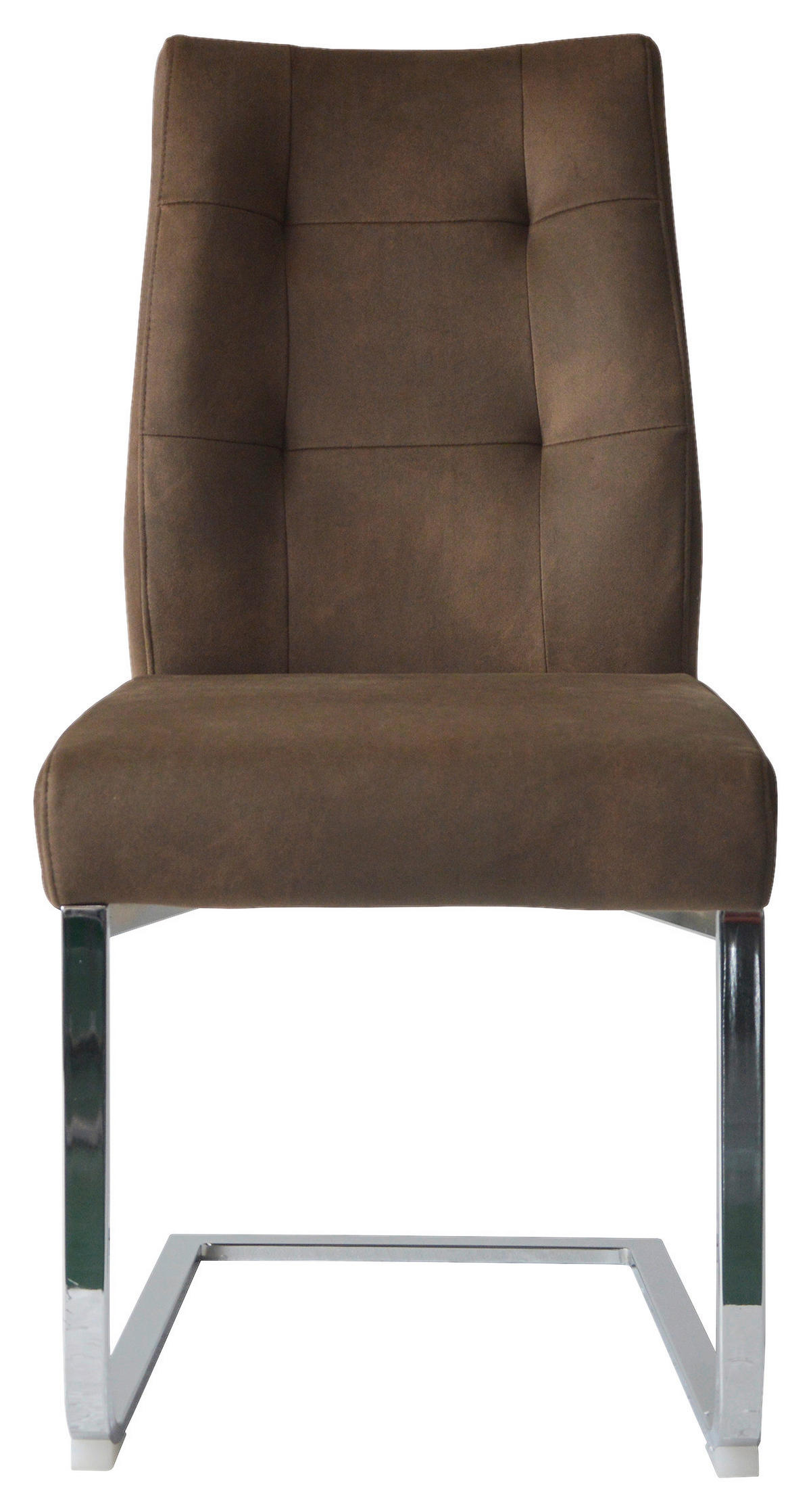 Schwingstuhl MARLEN-XXL  2er-Set dunkelbraun Vintage Chrom Stoff Metall B/H/T: ca. 72x96x80 cm MARLEN-XXL  2er-Set - dunkelbraun/Chrom (72,00/96,00/80,00cm) - byLIVING