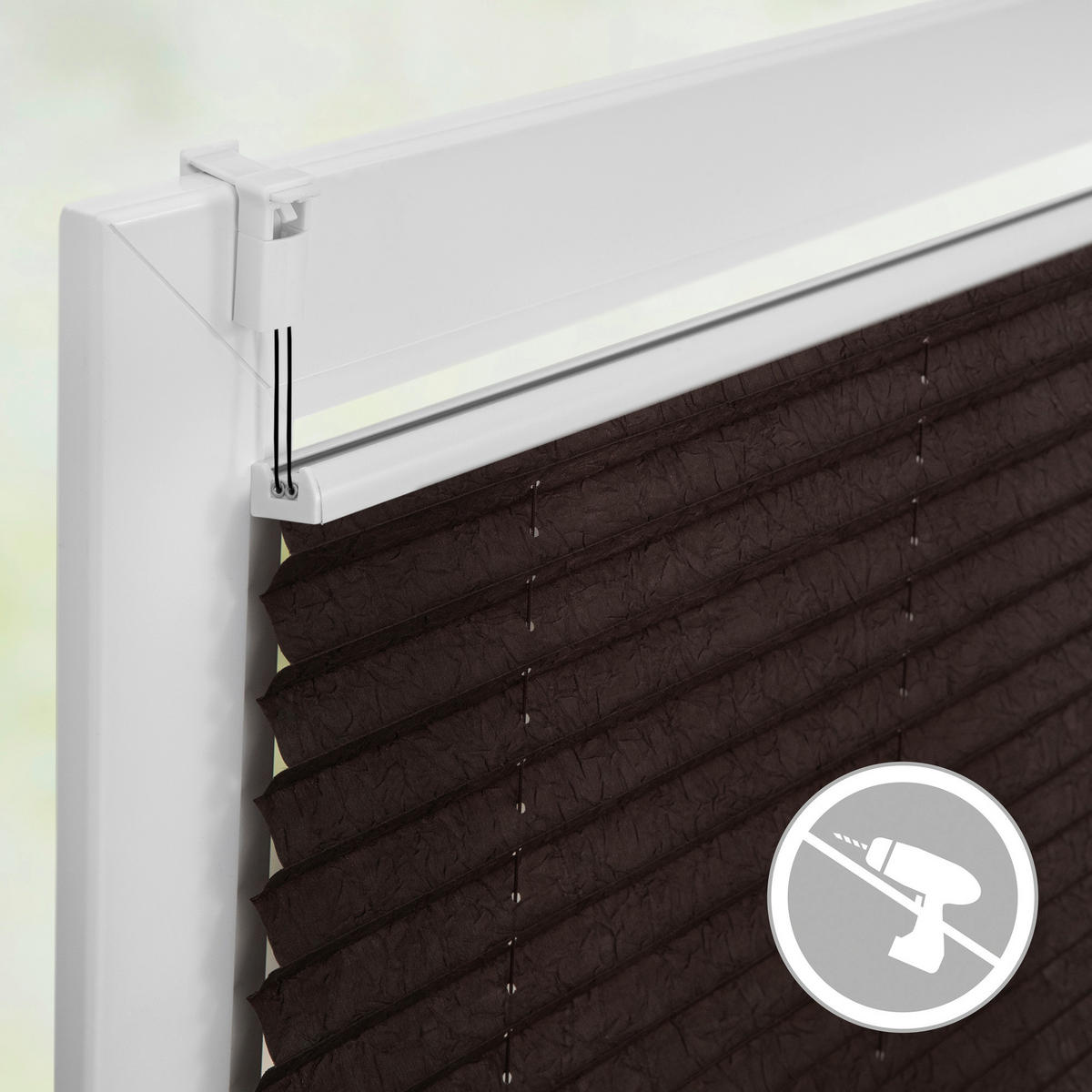 Spannplissee braun B/L: ca. 60x130 cm Plissee_Klemmfix - braun (60,00/130,00cm) - LICHTBLICK