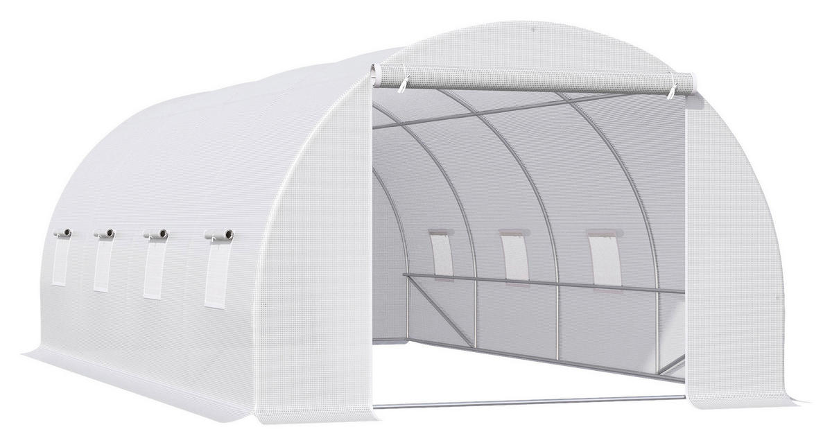 Outsunny Foliengewächshaus B/H/L: ca. 300x200x600 cm Foliengewächshaus m. Fenster 845-12 - (600,00/300,00/200,00cm) - Outsunny