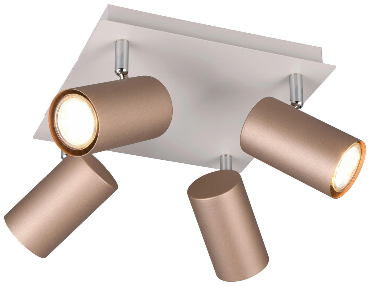 Reality Leuchten Spots kaffee Metall B/H/L: ca. 24x24x15 cm null 4 Brennstellen Spot_Marley_4 - kaffee (15,00/24,00/24,00cm) - Reality Leuchten