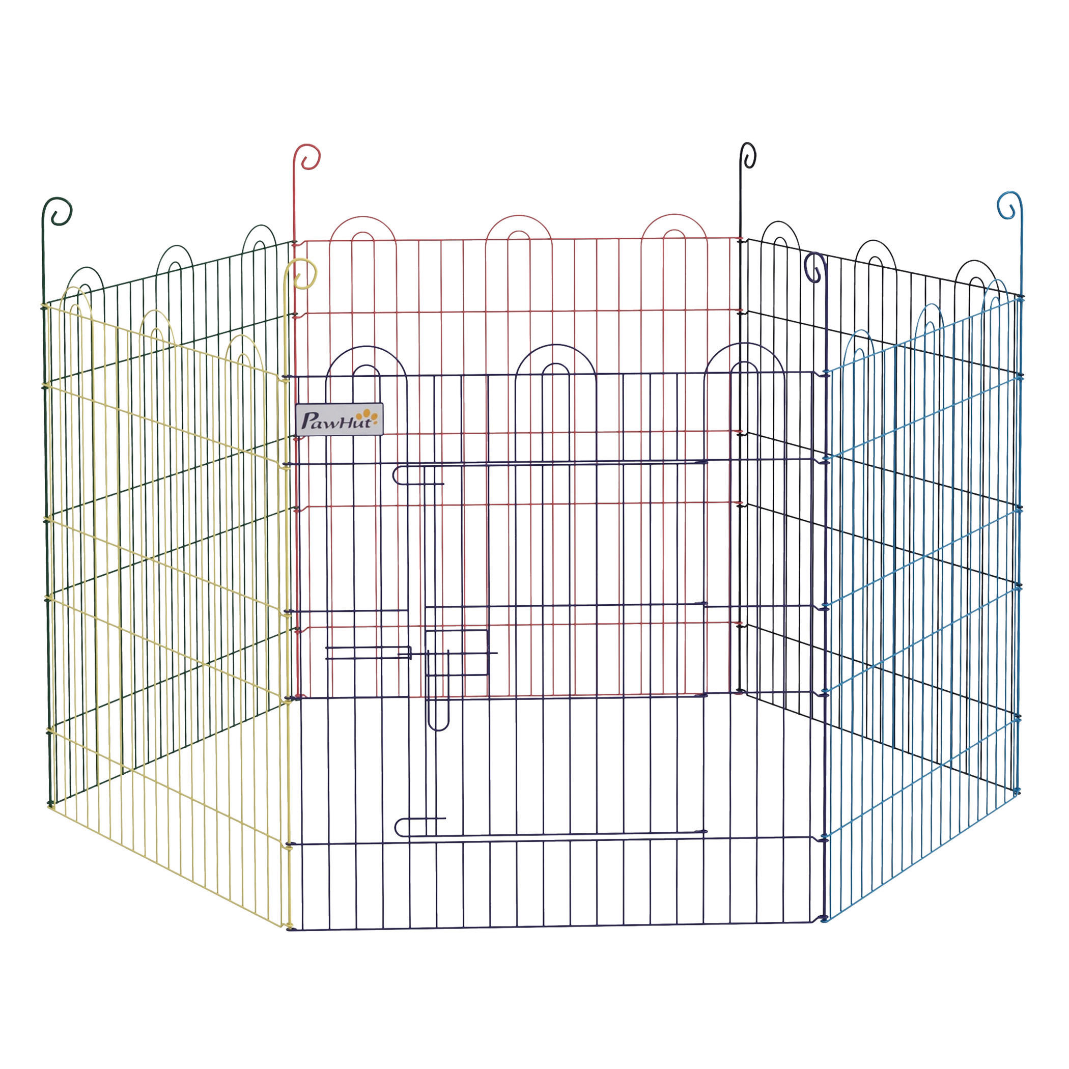 PawHut Welpenauslauf bunt Metall B/H/L: ca. 120x60x120 cm Welpenauslauf - bunt (120,00/120,00/60,00cm) - PawHut