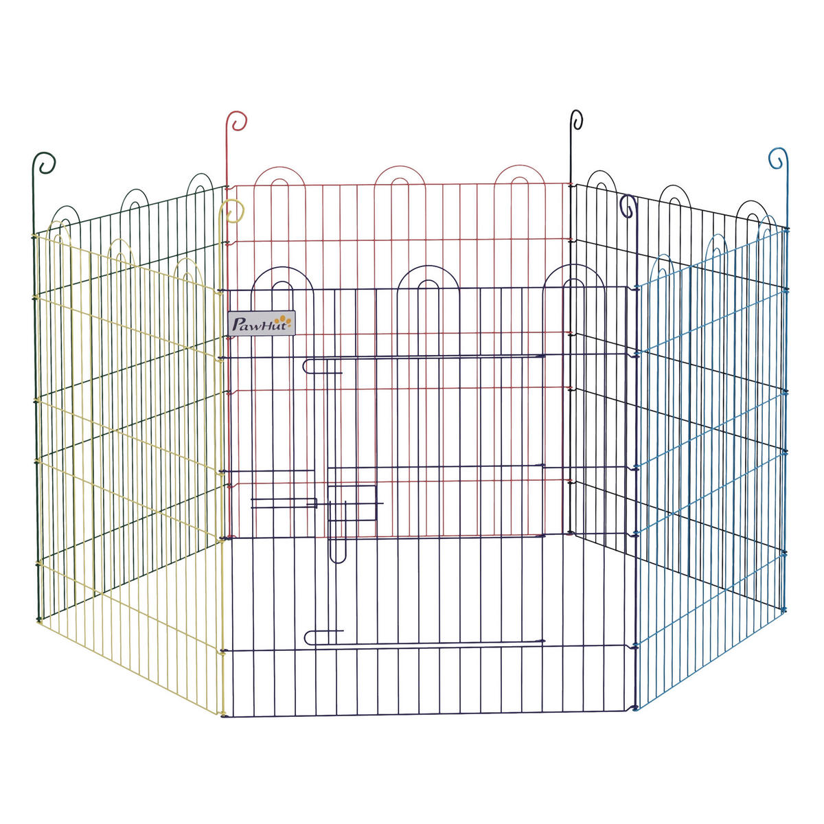PawHut Welpenauslauf bunt Metall B/H/L: ca. 120x60x120 cm Welpenauslauf - bunt (120,00/120,00/60,00cm) - PawHut