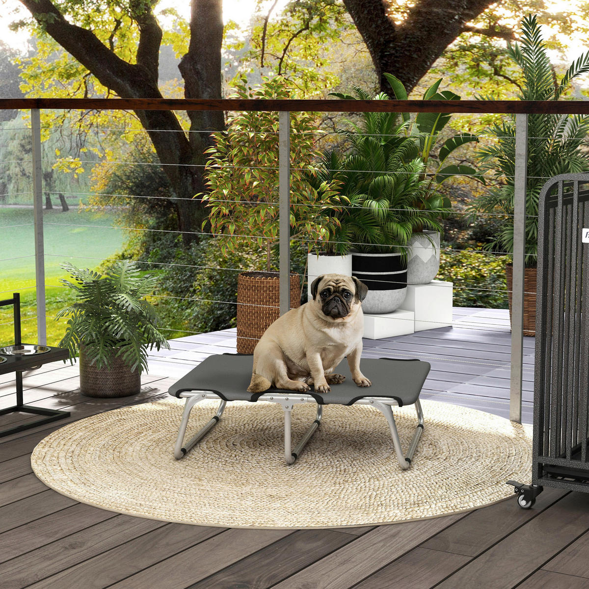 PawHut Hundebett grau Polyester-Mischgewebe B/H/L: ca. 58x20x71 cm Hundebett - grau (71,00/58,00/20,00cm) - PawHut