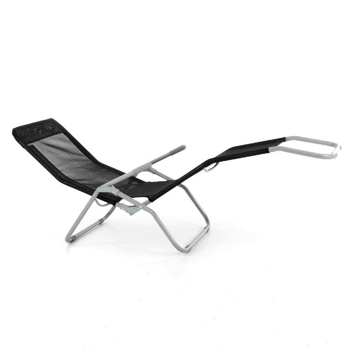 VCM Gartenliege-Set schwarz Stahl B/H/L: ca. 48x100x160 cm Gartenliege - schwarz (160,00/48,00/100,00cm) - VCM