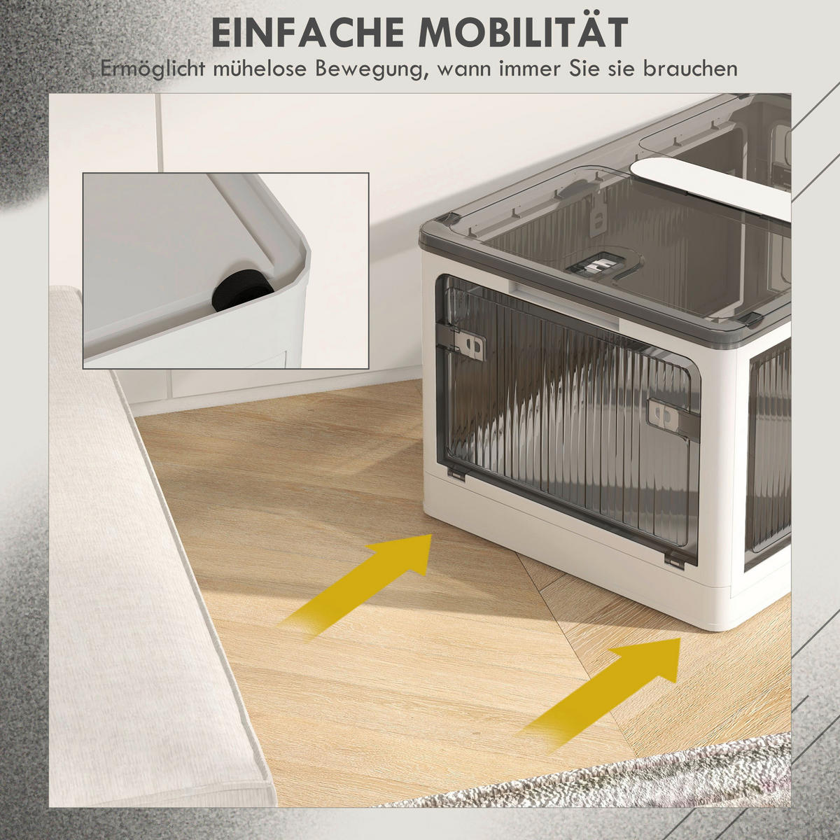 HOMCOM Aufbewahrungsbox weiß B/H/L: ca. 47x67x38 cm Aufbewahrungsbox - weiß (38,00/47,00/67,00cm) - HOMCOM