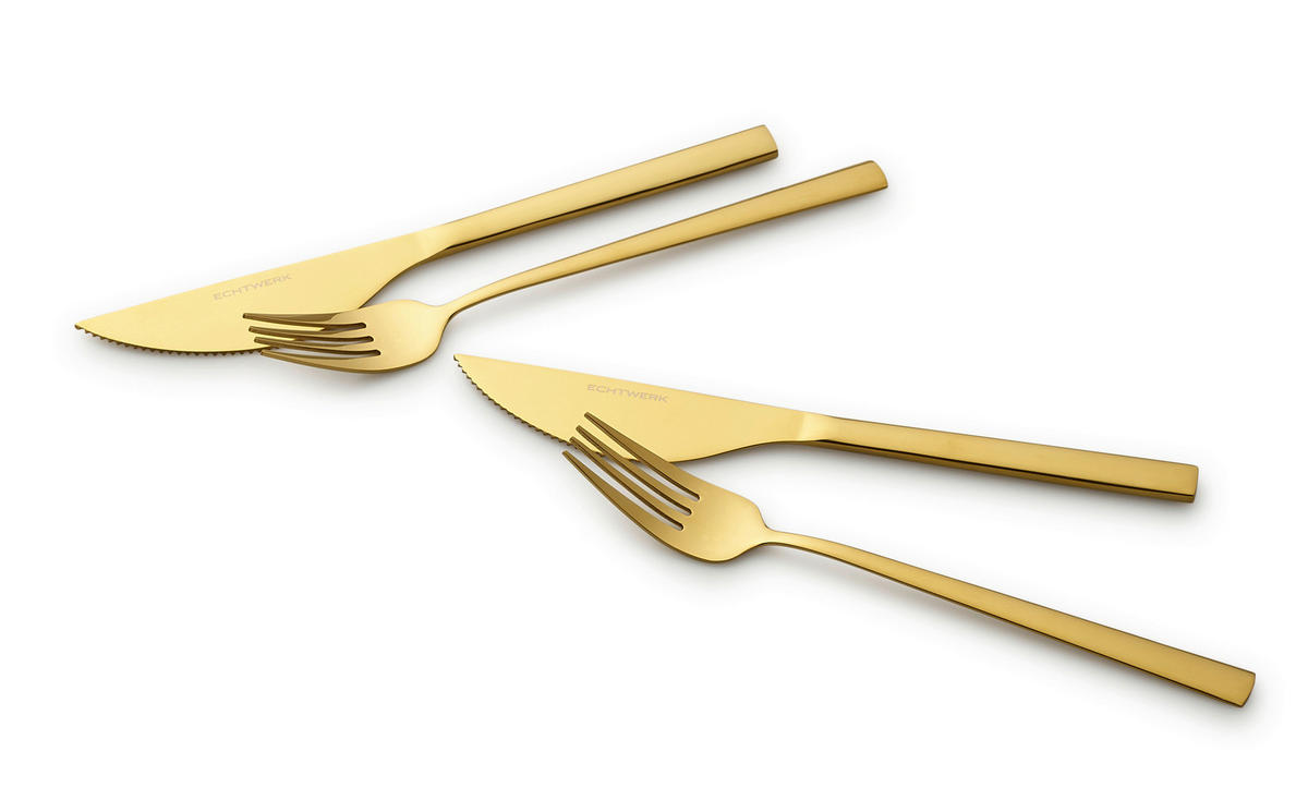 ECHTWERK Besteckset gold Edelstahl 4 tlg. Pizzabesteckset_4tlg. - gold (14,00/26,00/2,50cm) - ECHTWERK