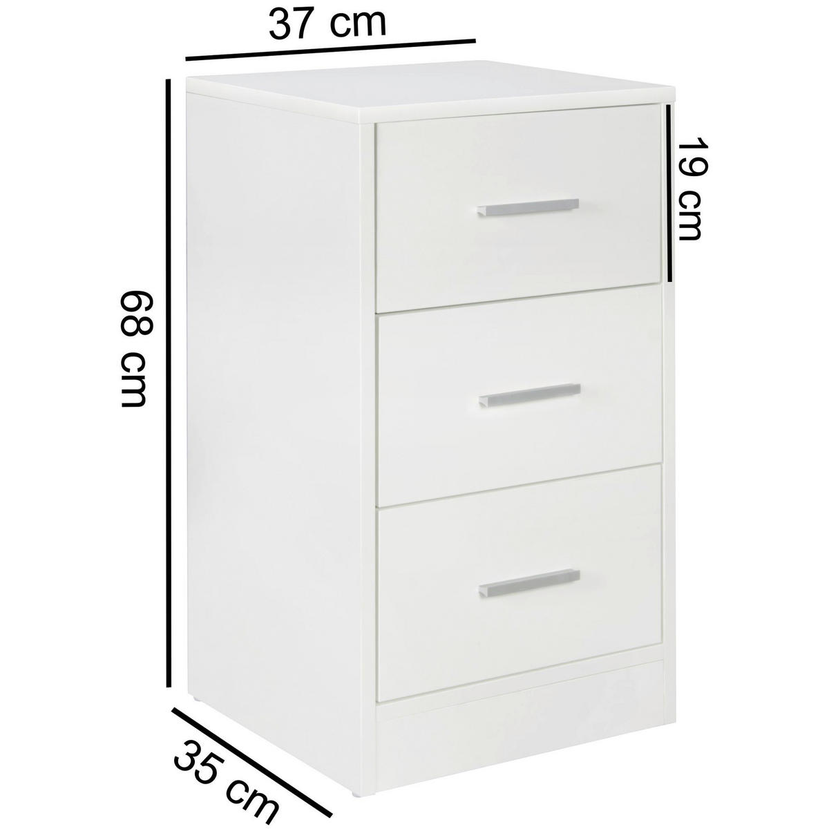 Nachtkonsole weiß B/H/T: ca. 35x68x38 cm Nachtkonsole FOGGIA - weiß (35,00/68,00/38,00cm) - Wohnling