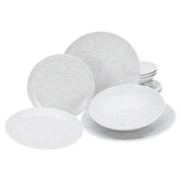 CreaTable Tafelservice Blätter - Serie Home multicolor Porzellan 12 tlg. Blätter - Serie Home - multicolor - CreaTable