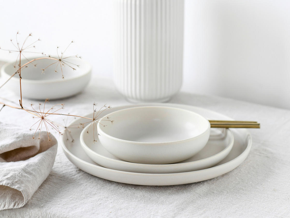 CreaTable Tafelservice Uno weiß Steinzeug 8 tlg. Uno - weiß - CreaTable