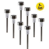 LED-Solarleuchte stahlgrau Metall Kunststoff B/H/T/D: ca. 5,5x36,5x5,5x5,5 cm LED-Solarleuchte - stahlgrau (5,50/36,50/5,50cm) - Näve Leuchten